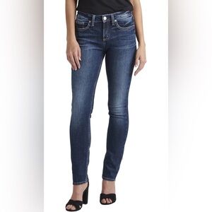 Silver Jeans Co. Women's Suki Mid Rise Curvy Fit Skinny Jeans